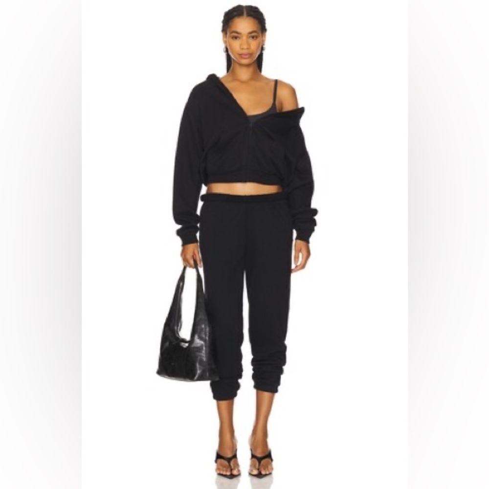 SKIMS Cotton Fleece Joggers in Black M